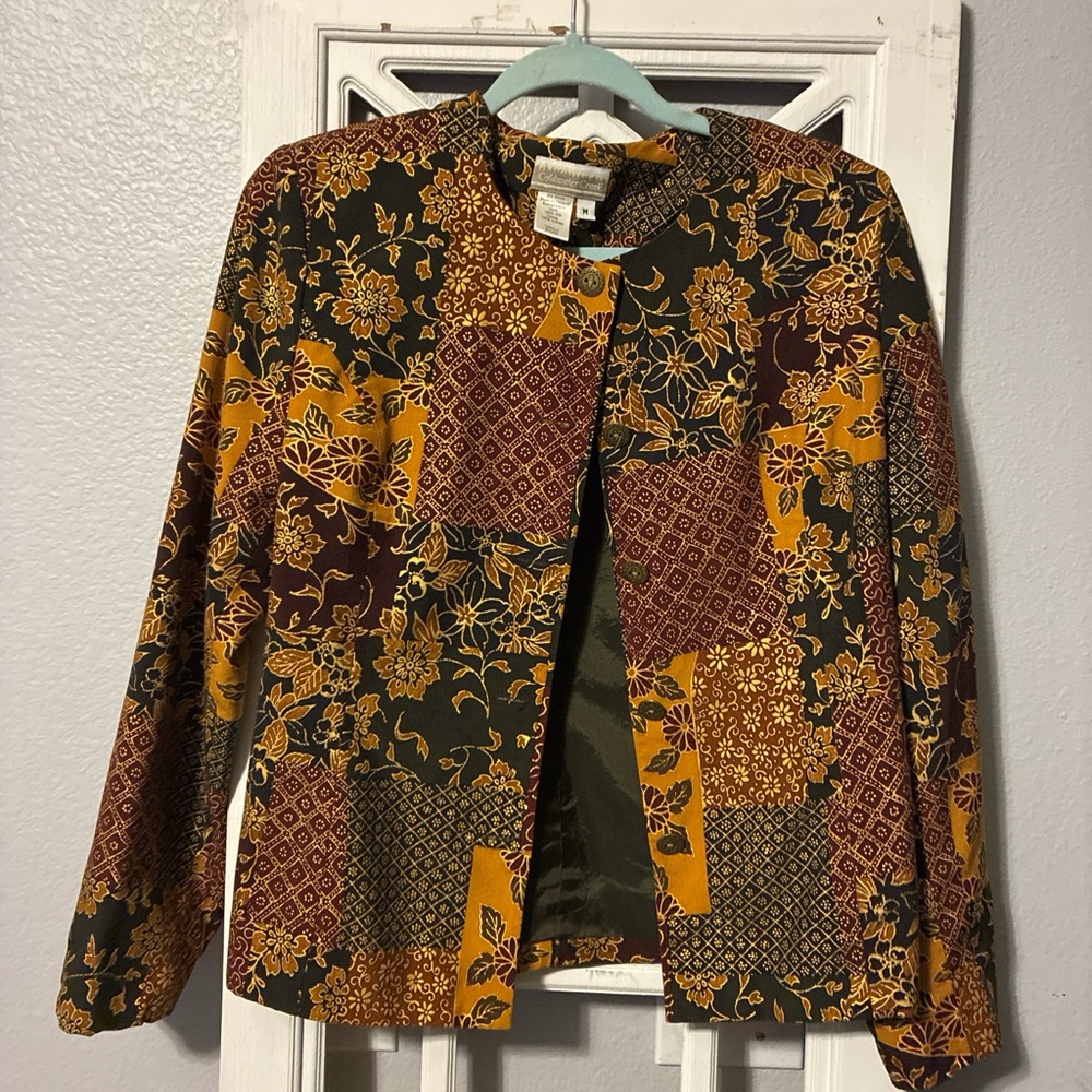 Coldwater Creek Multicolor Patchwork Blazer